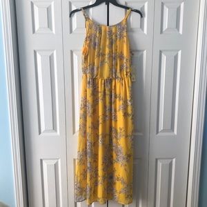 Tacera Yellow Floral Maxi Dress size 1X